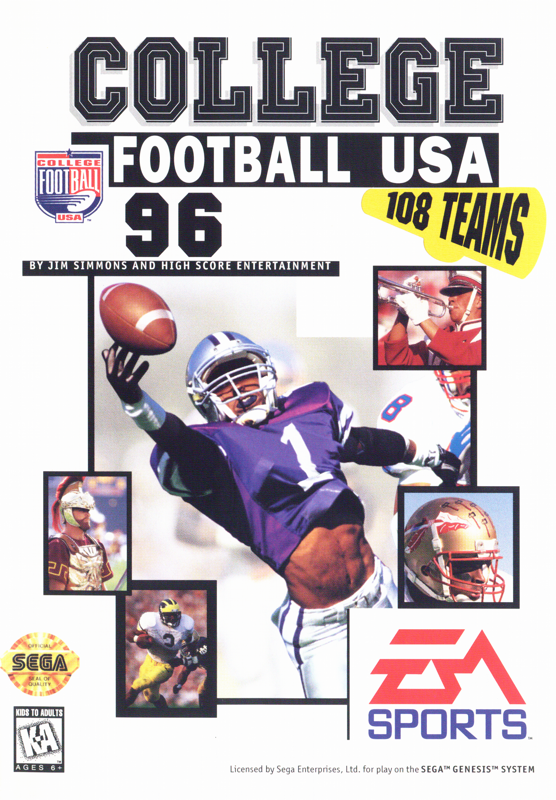 College Football USA 96 box art for Sega Genesis